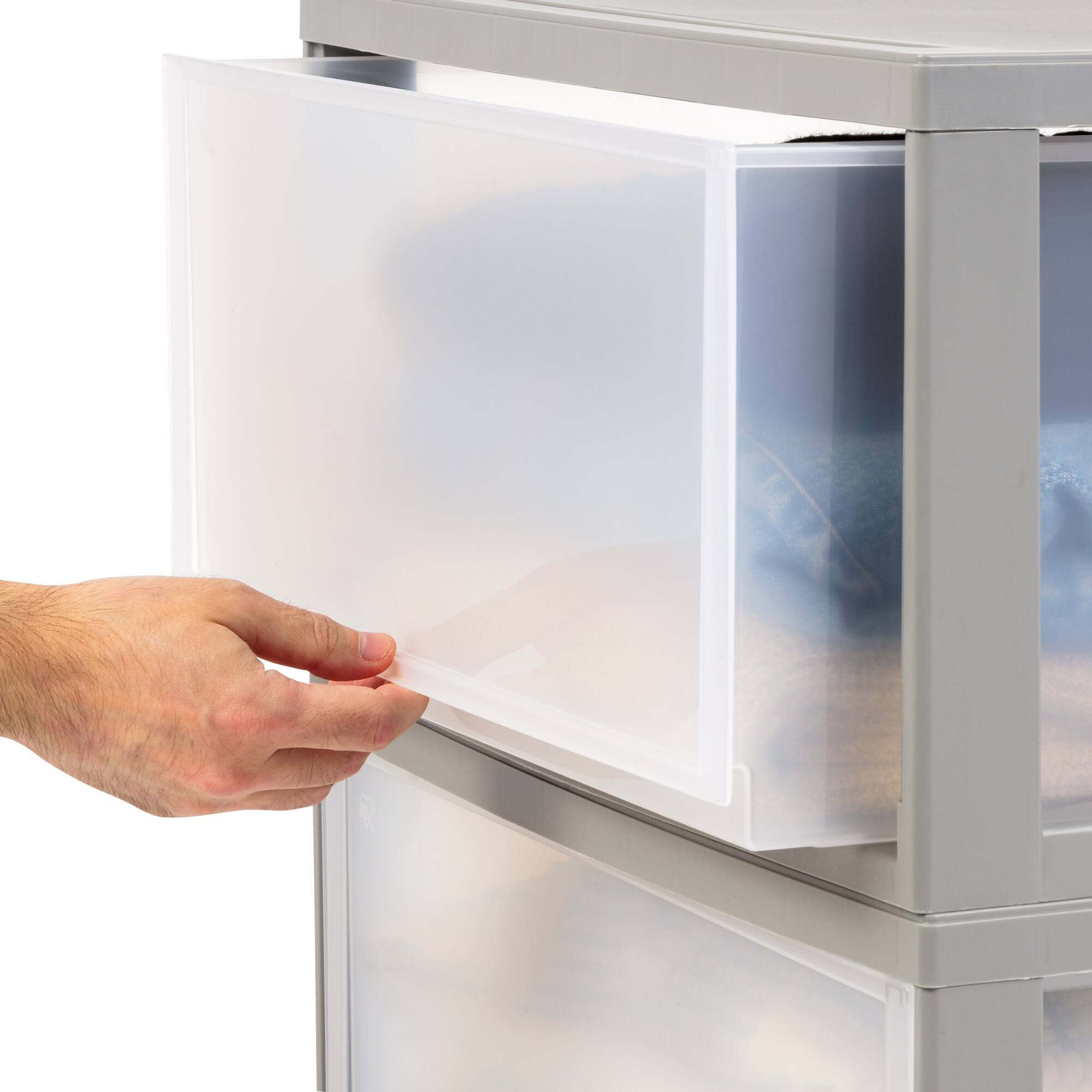 IRIS® 47qt. Gray & Clear Stacking Storage Drawers, 2ct.